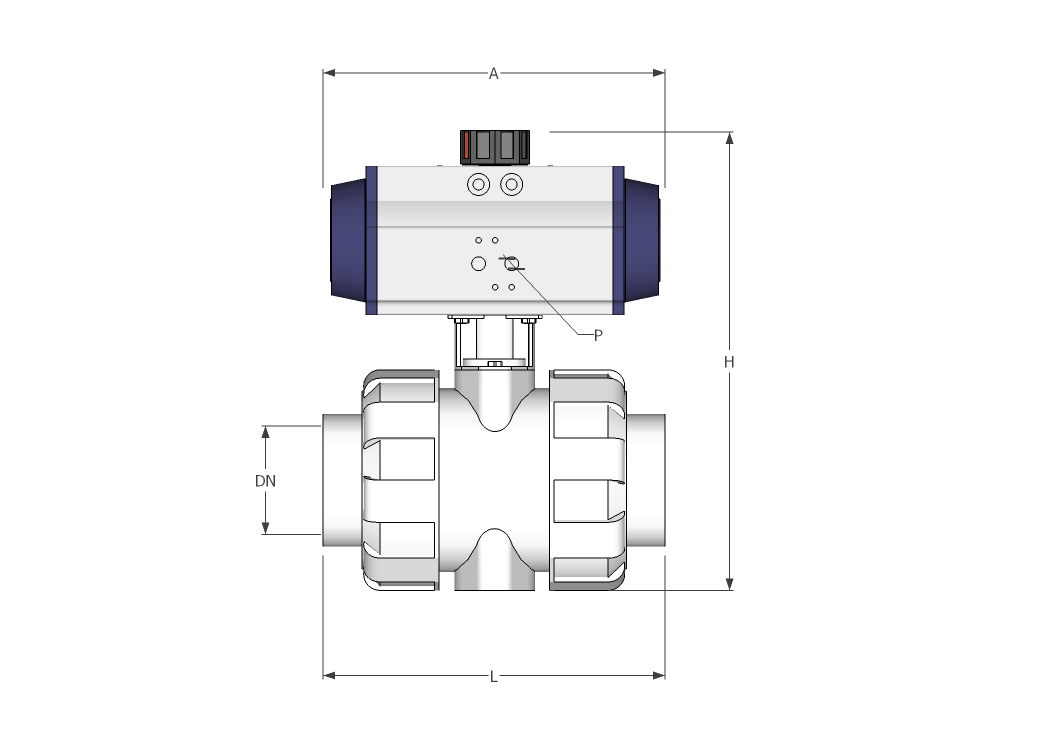 Double Acting PVC Ball Valve